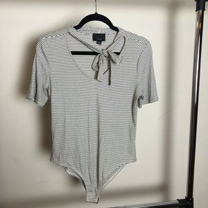 Black and White Striped Bodysuit